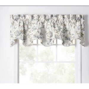 Erie Floral Cotton Blend Scalloped 70” Window Valance